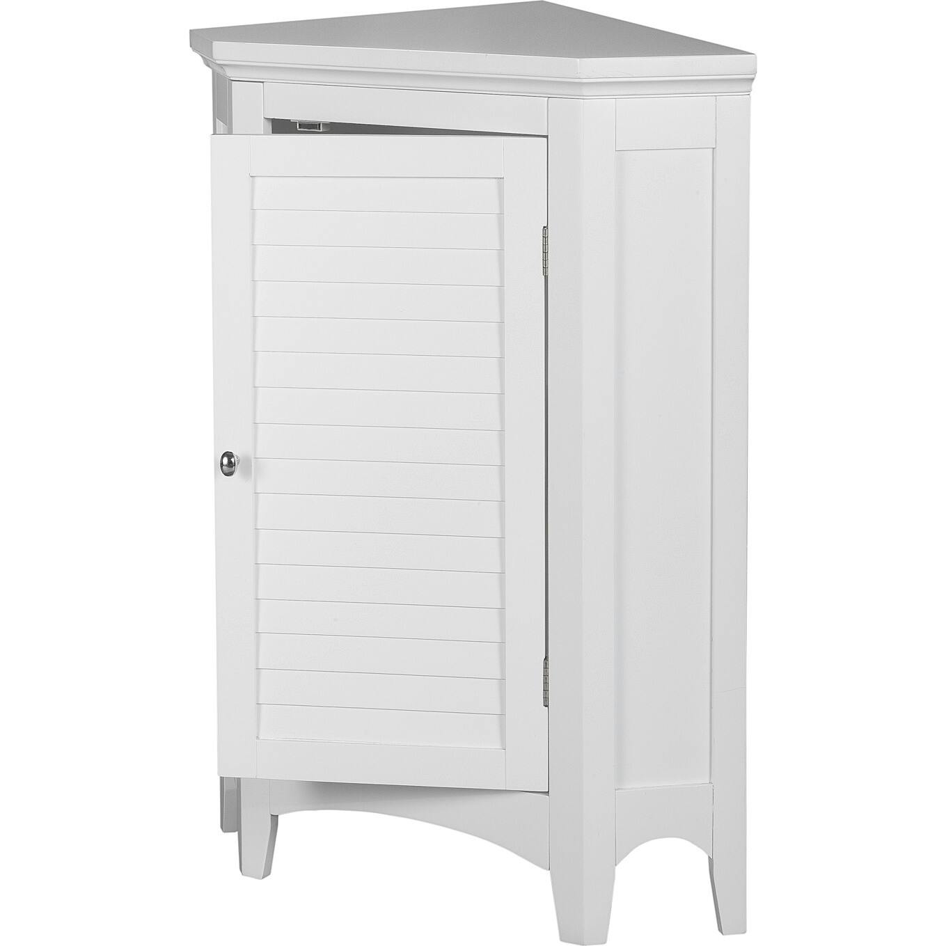 Glancy Wooden Corner Floor Cabinet with Shutter Door