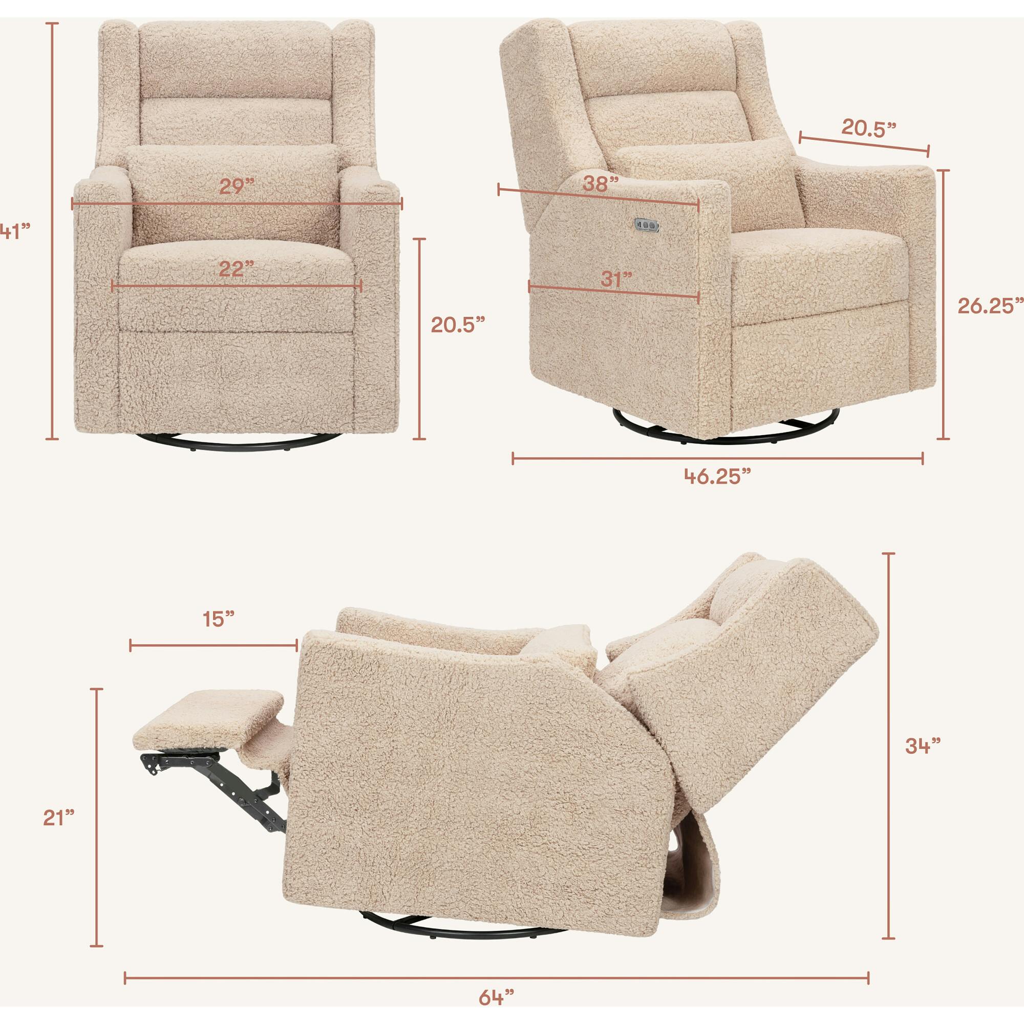Kiwi Plus Power Recliner and Swivel Glider with Power Adjustable Headrest and USB Port