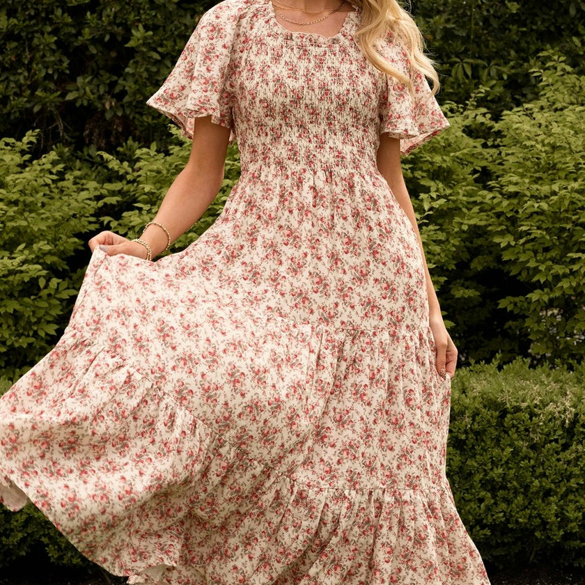 Jovie Dress in Ivory Heritage Rose