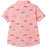 Boys Blue Printed Knit Buttondown | Orange Cars