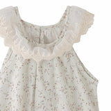 Cream Floral Lace Romper
