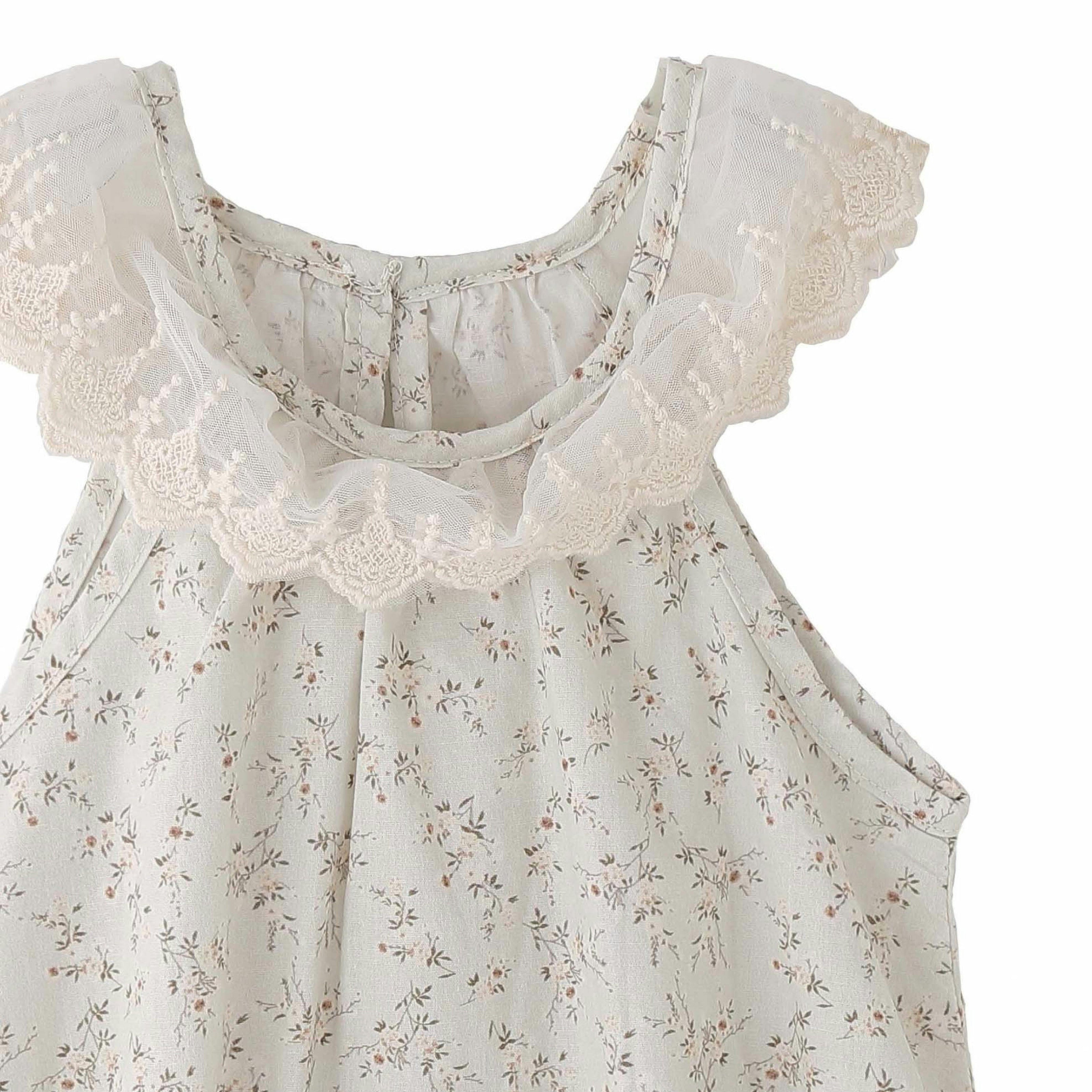 Cream Floral Lace Romper