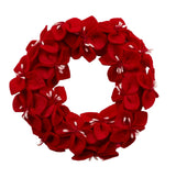 Handmade Hand Felted Wool Wreath - Red Amaryllis Flowers - 14" Arcadia Home
