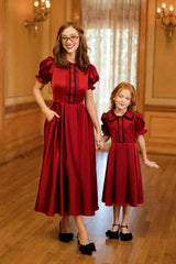 Sophia Dress in Garnet