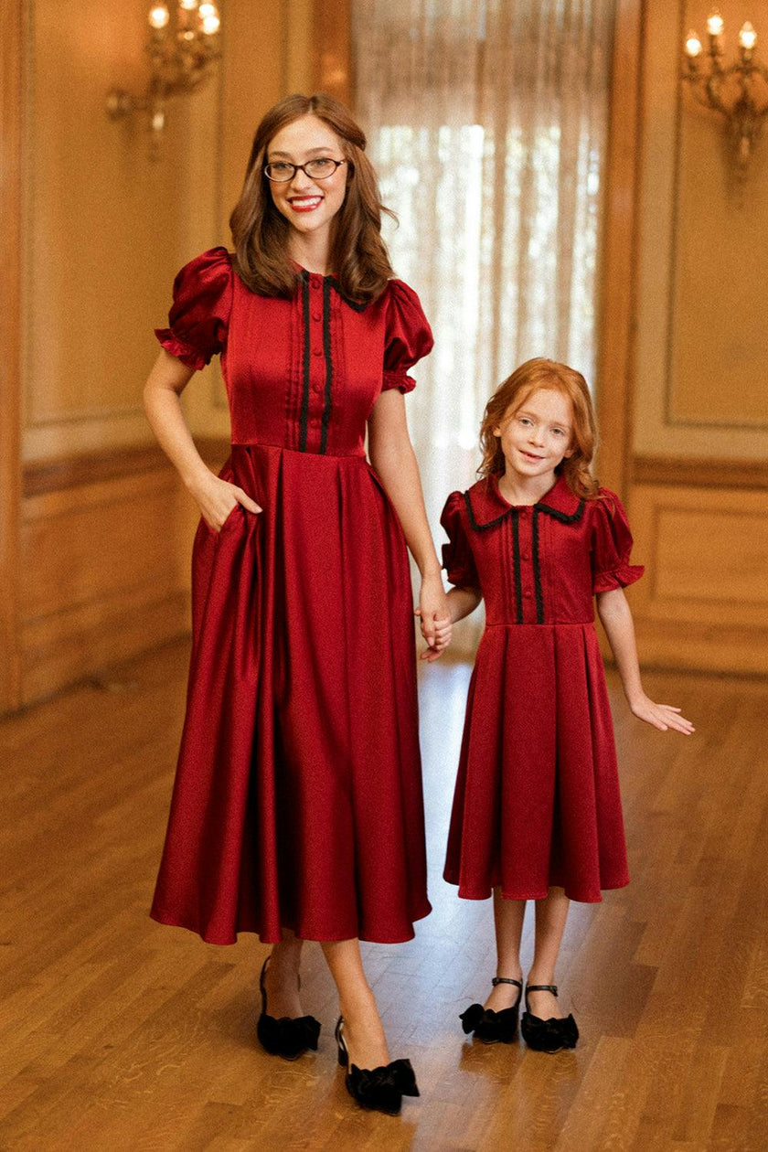 Sophia Dress in Garnet