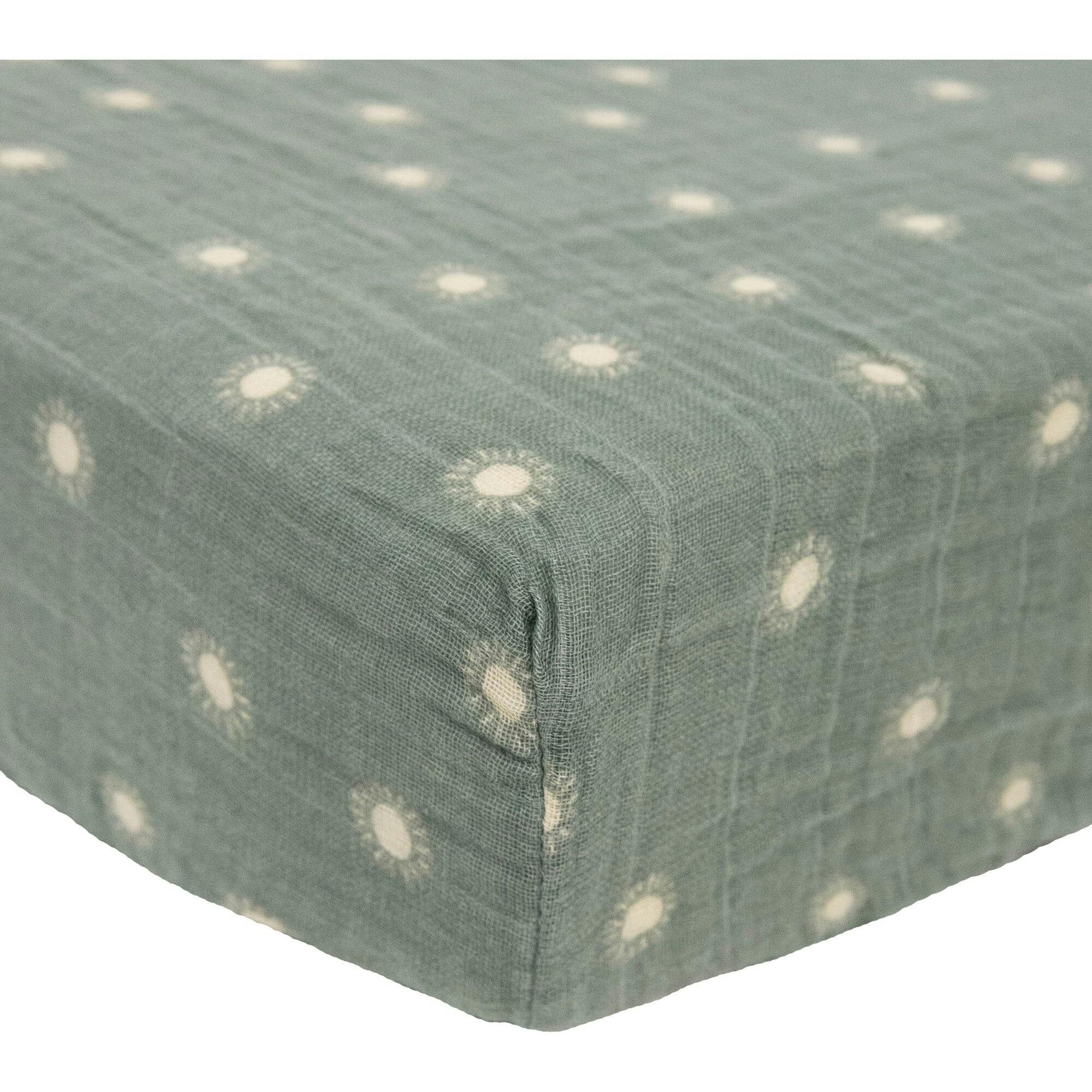 Organic Cotton Muslin Crib Sheet - Sage Suns