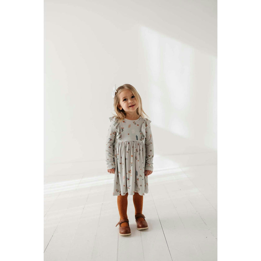 Girl's Long Sleeve Ruffle Dress
