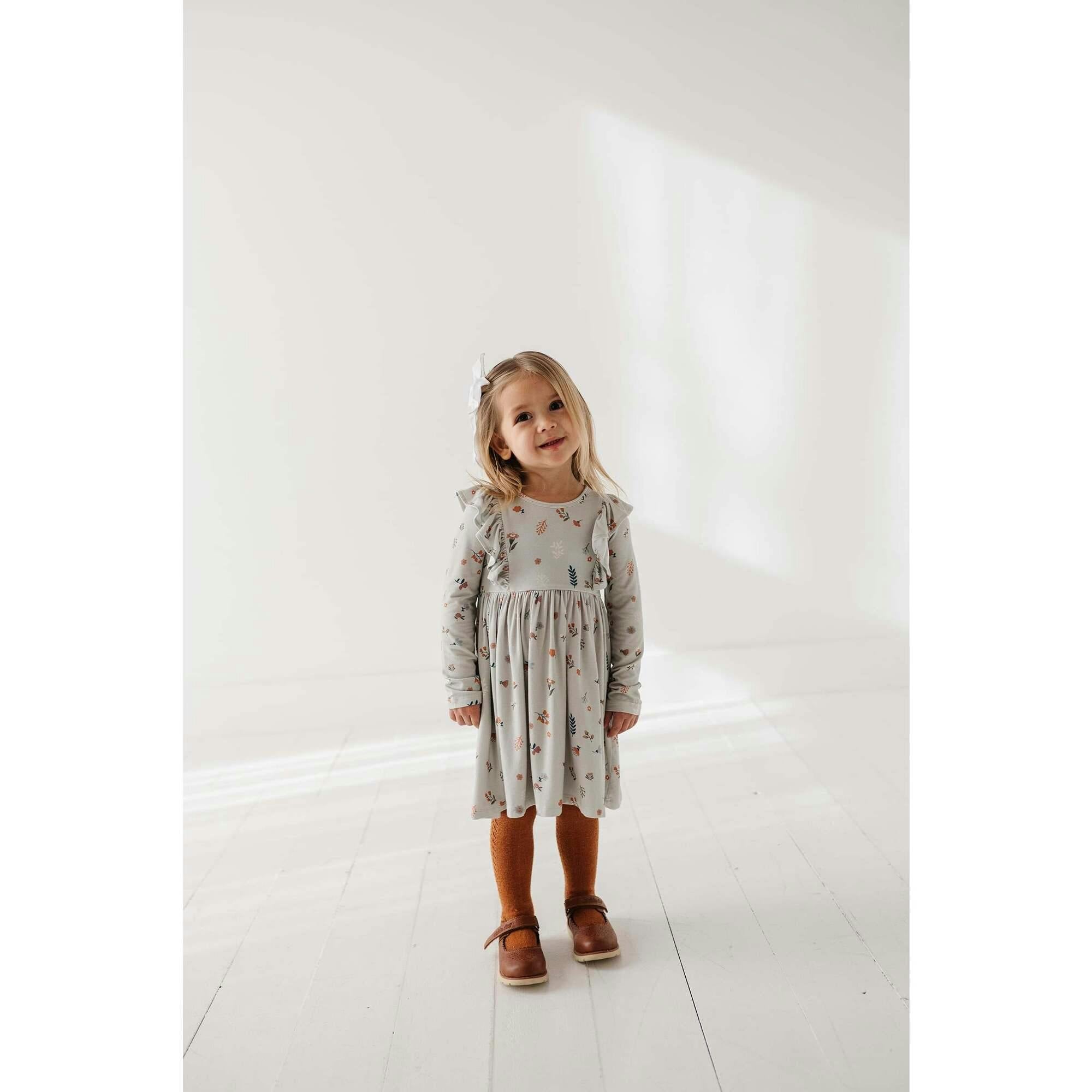 Girl's Long Sleeve Ruffle Dress