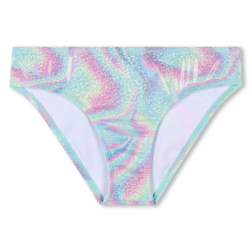 Blue Beach Glass Ruffle Trim Bikini
