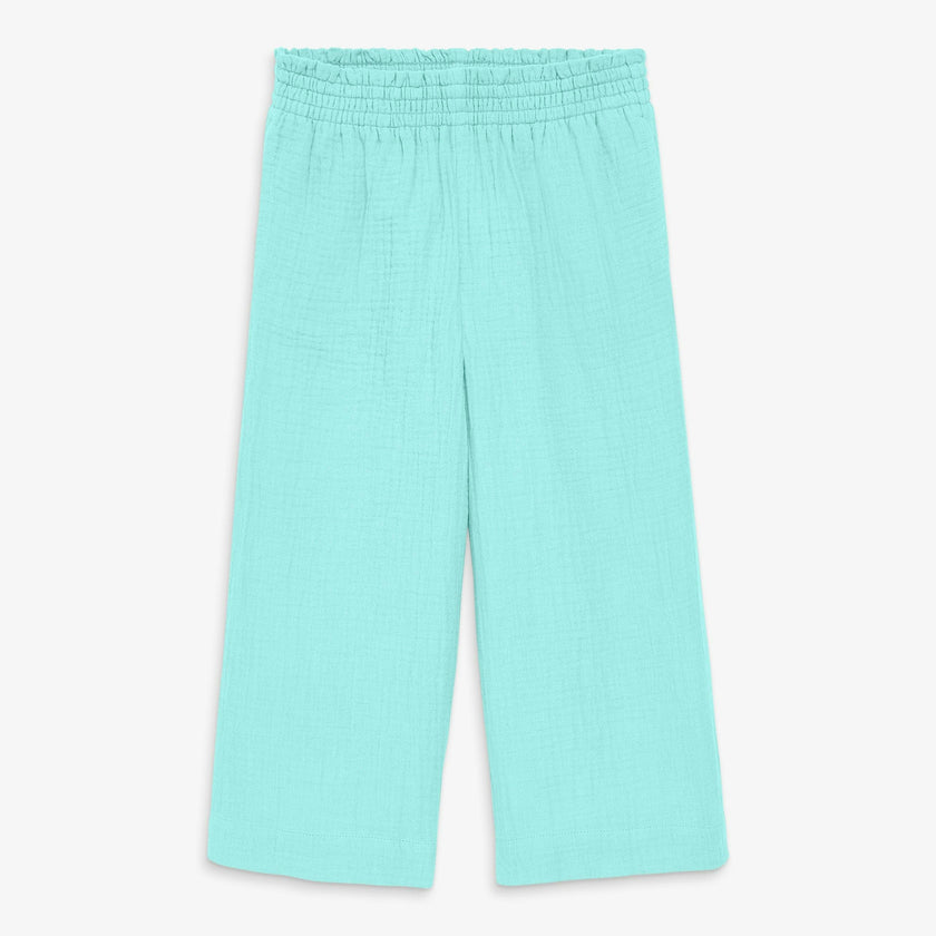 Clearance kids cotton gauze cropped easy pant