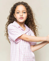 Kid's Twill Pajama Short Set in Pink Gingham