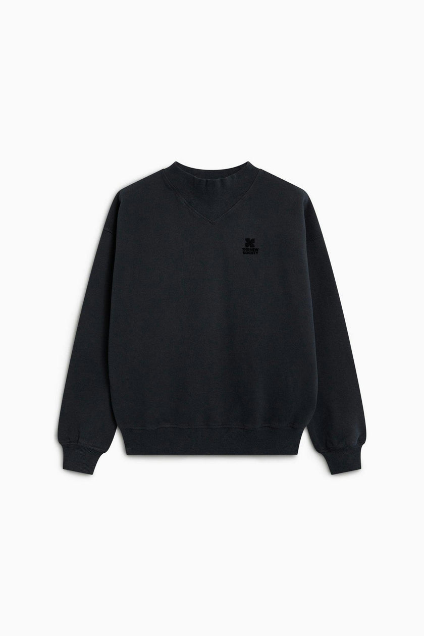 TNS Logo Rib Collar Woman Sweatshirt Moonless Night