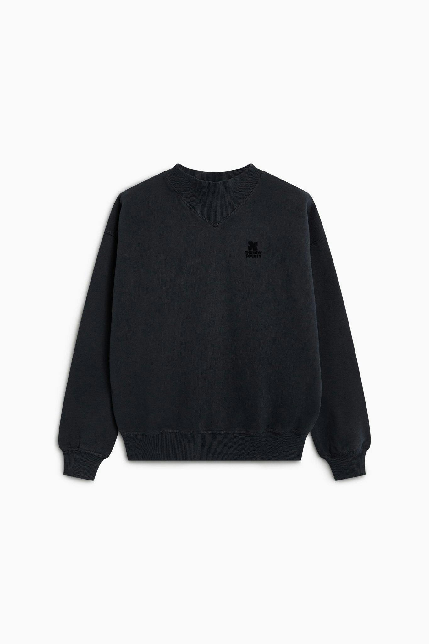 TNS Logo Rib Collar Woman Sweatshirt Moonless Night