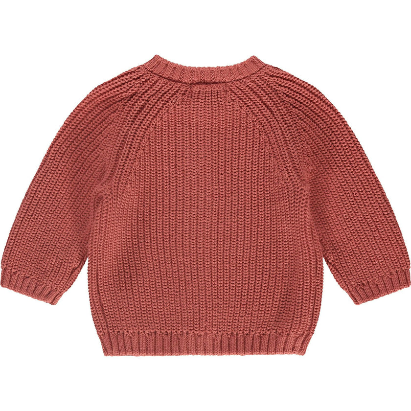 Knit Round Neck Button-Up Cardigan
