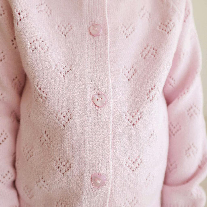 Icing Pink Pointelle Cardigan