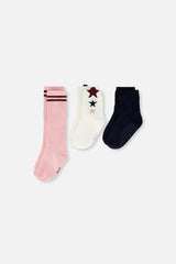Socks Pale Dusty Pink And Navy