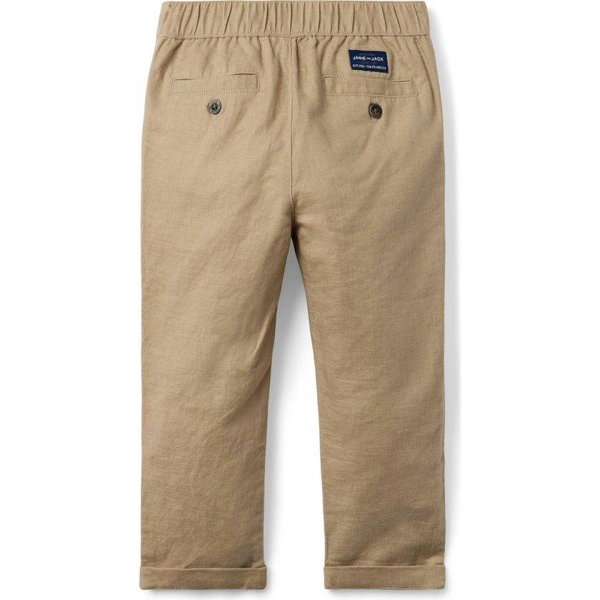 The Linen-Cotton Pull-On Pant, Khaki