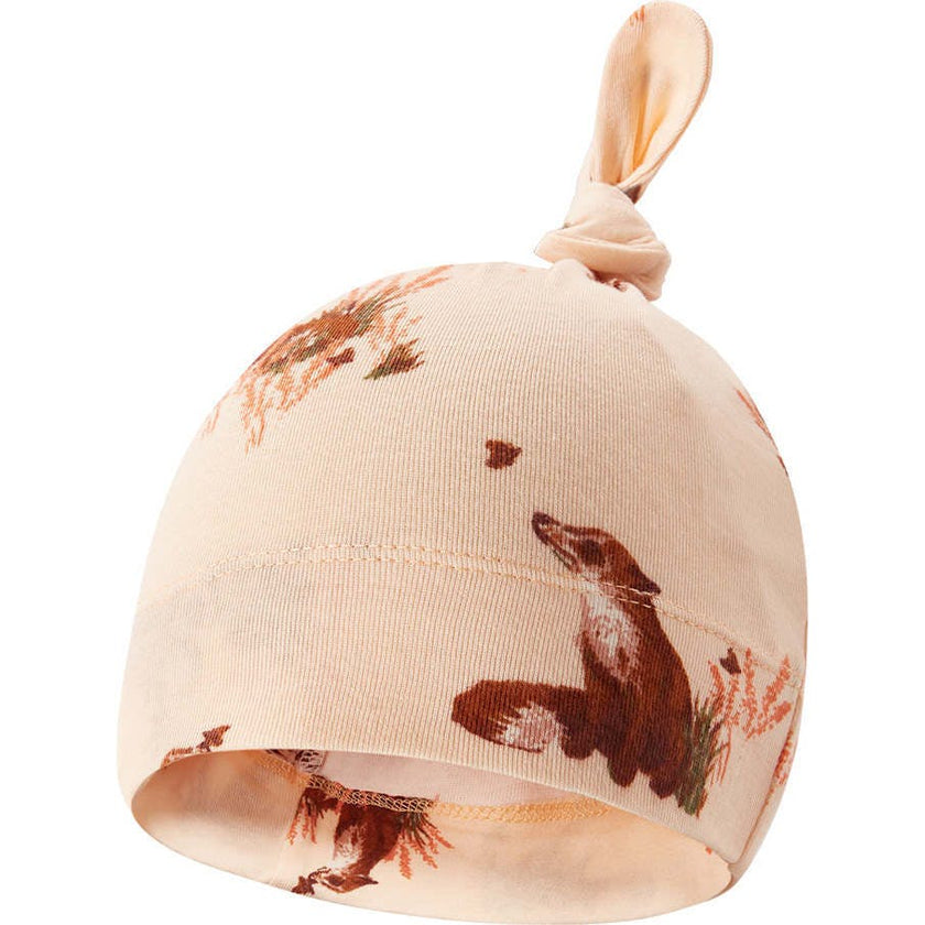 Floral Organic Cotton Knotted Beanie Hat