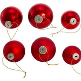 60-80MM Shiny and Matte Red Glass Ball Ornaments