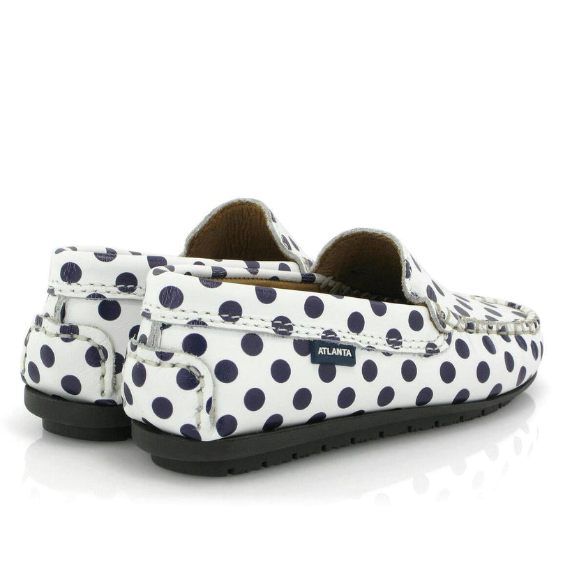 Dots Smooth Leather Walkers, White