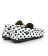 Dots Smooth Leather Walkers, White