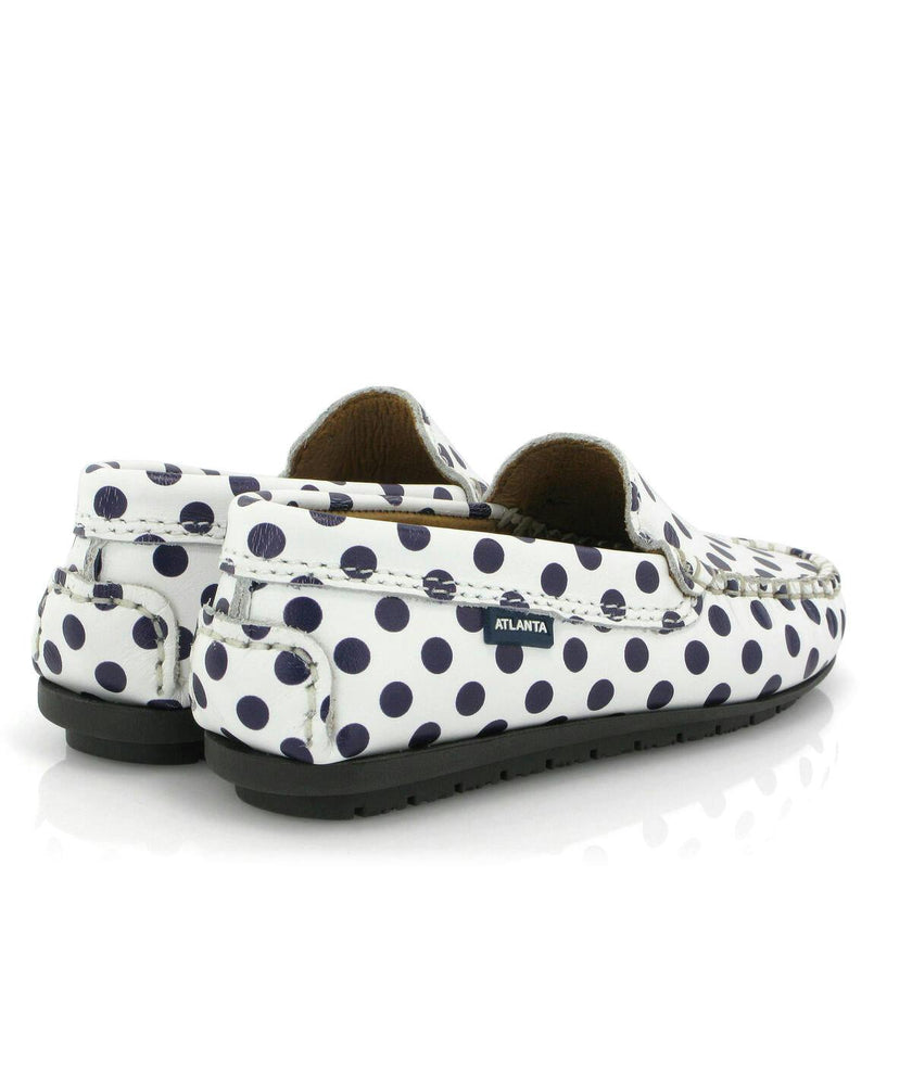 Dots Smooth Leather Walkers, White