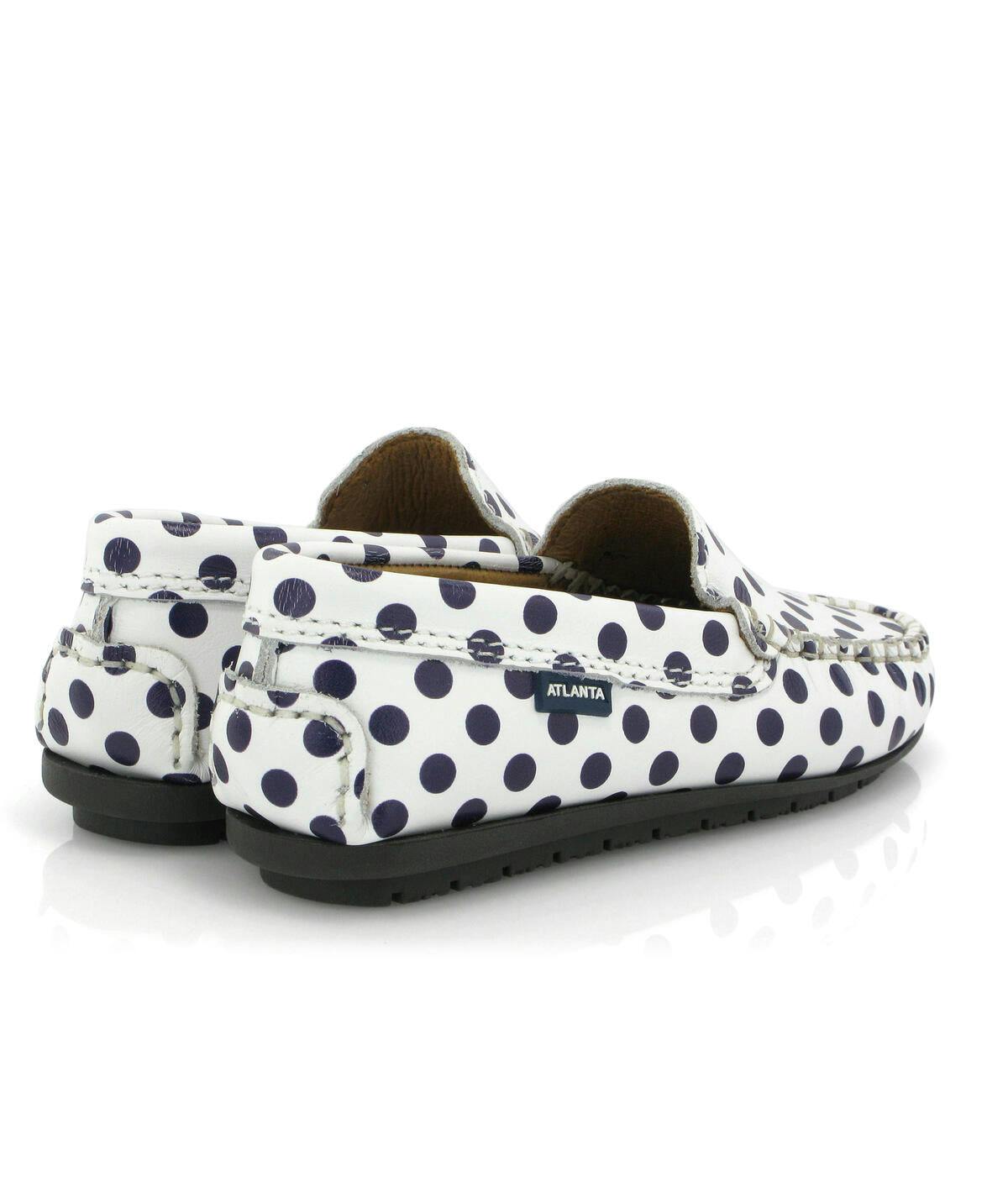 Dots Smooth Leather Walkers, White