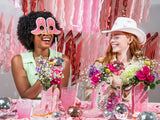 Packed Party Better in Boots Pink Glitter Cowboy Boot Novelty Party Glasses - Glitter Felt Boot Shape with Jewel Heart Details, One Size Fits All