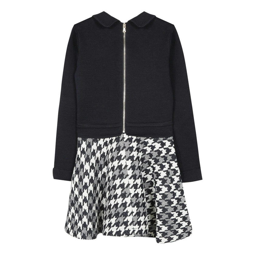 TARTINE ET CHOCOLAT Navy wool knitted dress