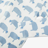 Baby organic zip footie in animal friends