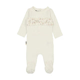 Floral Ruffle Front Long Sleeve Footie