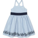Organic Sleeveless Special Occasion Sundress with Bow Back Detail and Embroidery