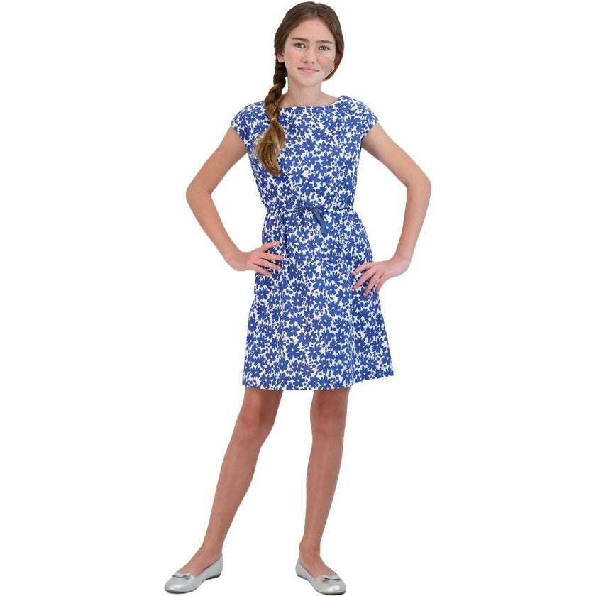 Izzy Drawstring Dress, Blue