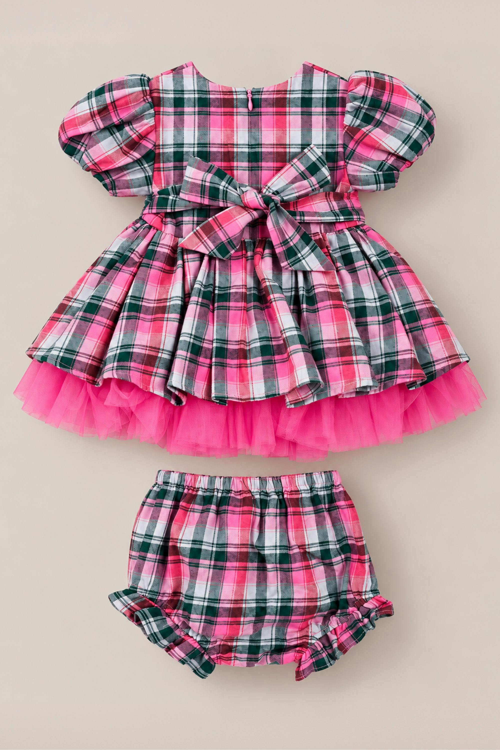 Baby Scottie Dress Set in Vibrant Plaid