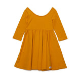 Twirly Dress in Mustard Yellow