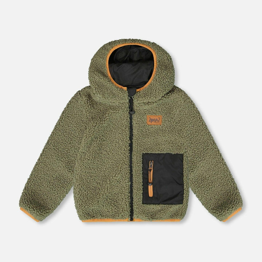 Reversible Mid-Season Sherpa Jacket Khaki