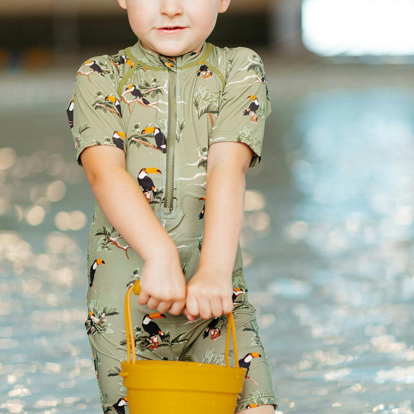 Zipper Shortall Swimsuit