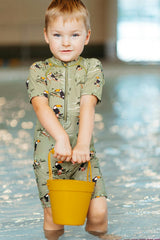 Zipper Shortall Swimsuit