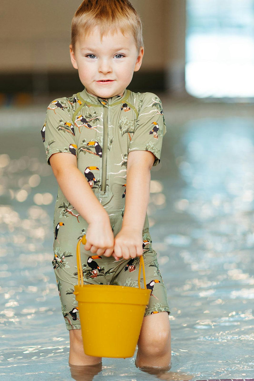 Zipper Shortall Swimsuit