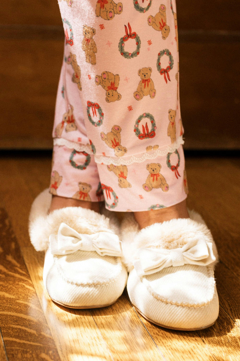 So Soft Henley Pajama Set in Teddy Bear Wreaths