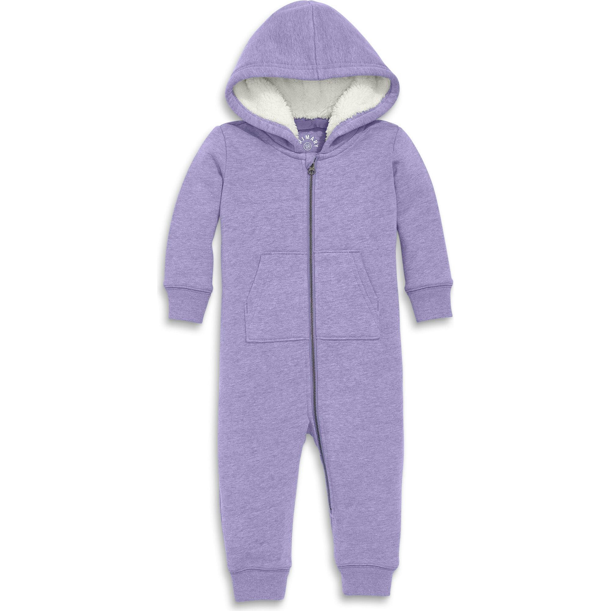 Baby teddy fleece-lined zip romper