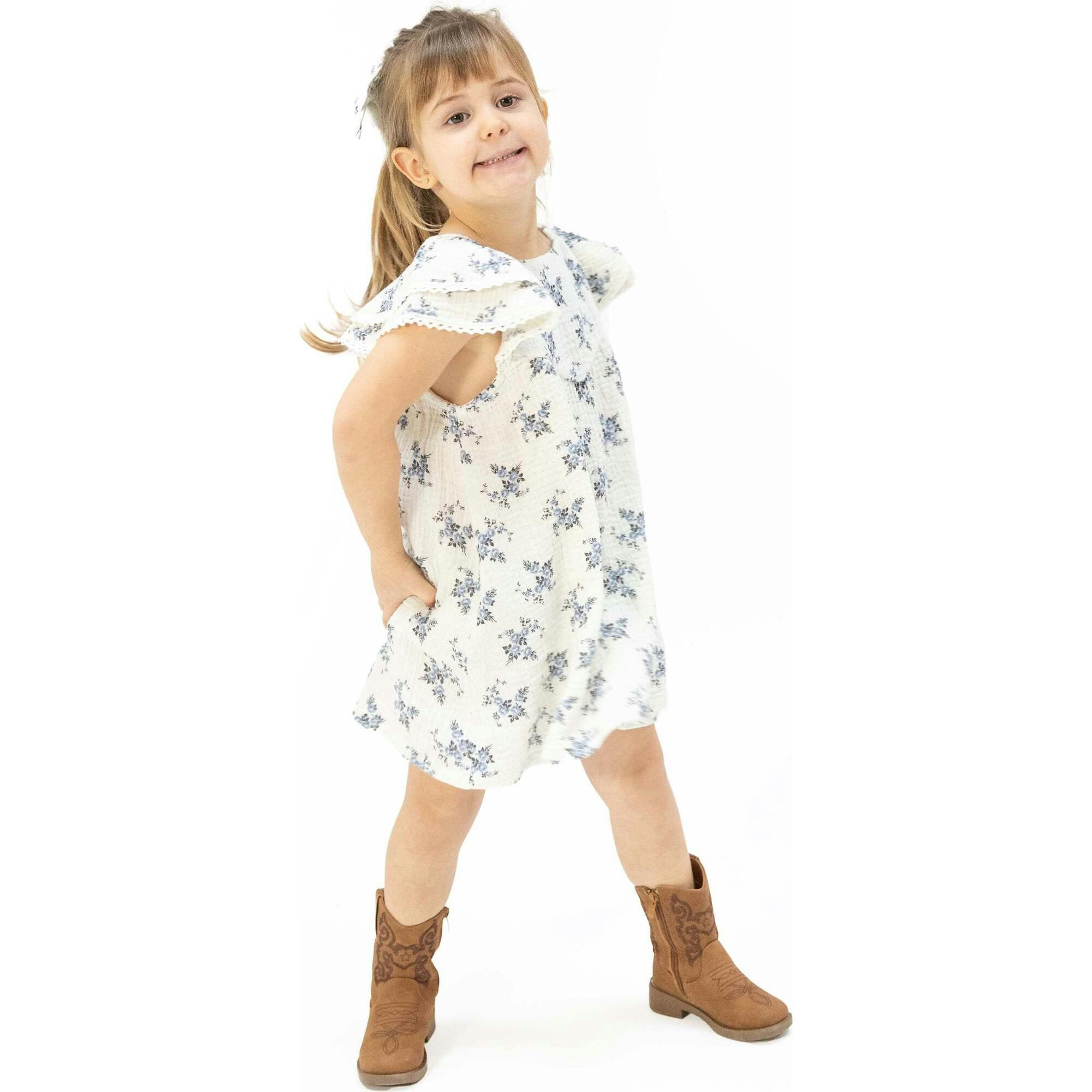 Belle Rosette Dot - V-Neck Dress and Bloomer