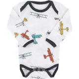Ultra Soft Long Sleeve Overlap Shoulders Bodysuit, Prints
