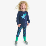 Kids french terry cozy legging in confetti stars