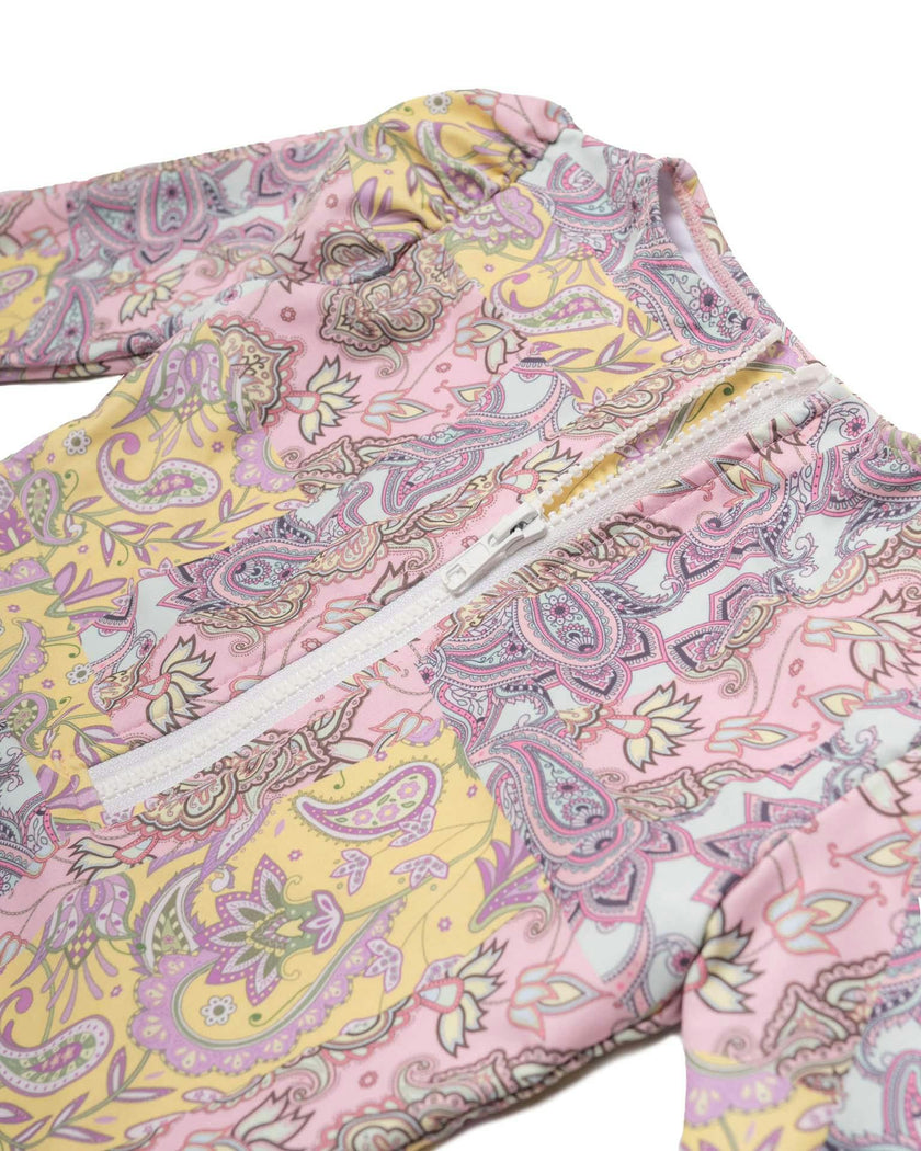 Long Sleeve One Piece Swimsuit with Side Ties