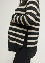 The Softline Side Zip Stripe Maternity and Nursing Sweater