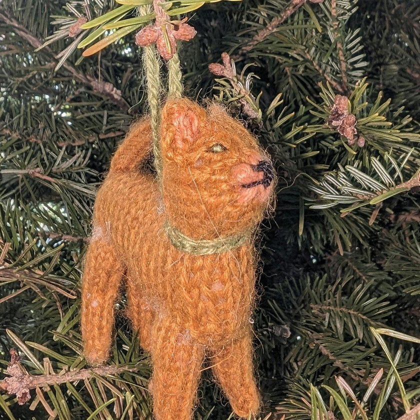 Abyssinian Cat Hand Knit Christmas Ornament Arcadia Home