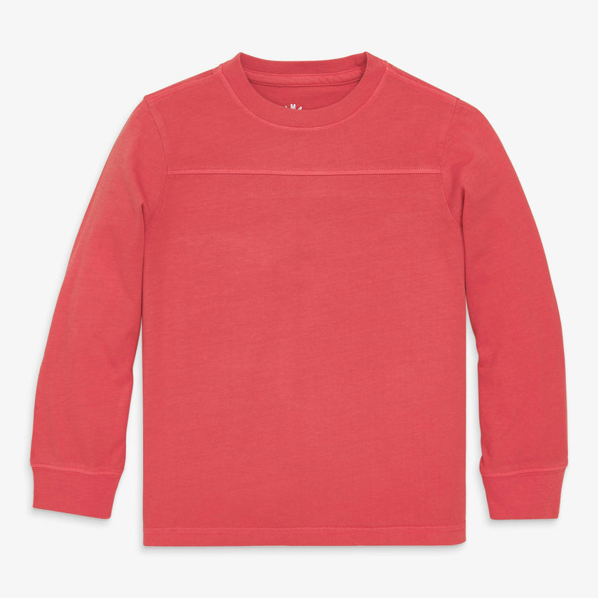 Kids long sleeve garment-dyed varsity tee