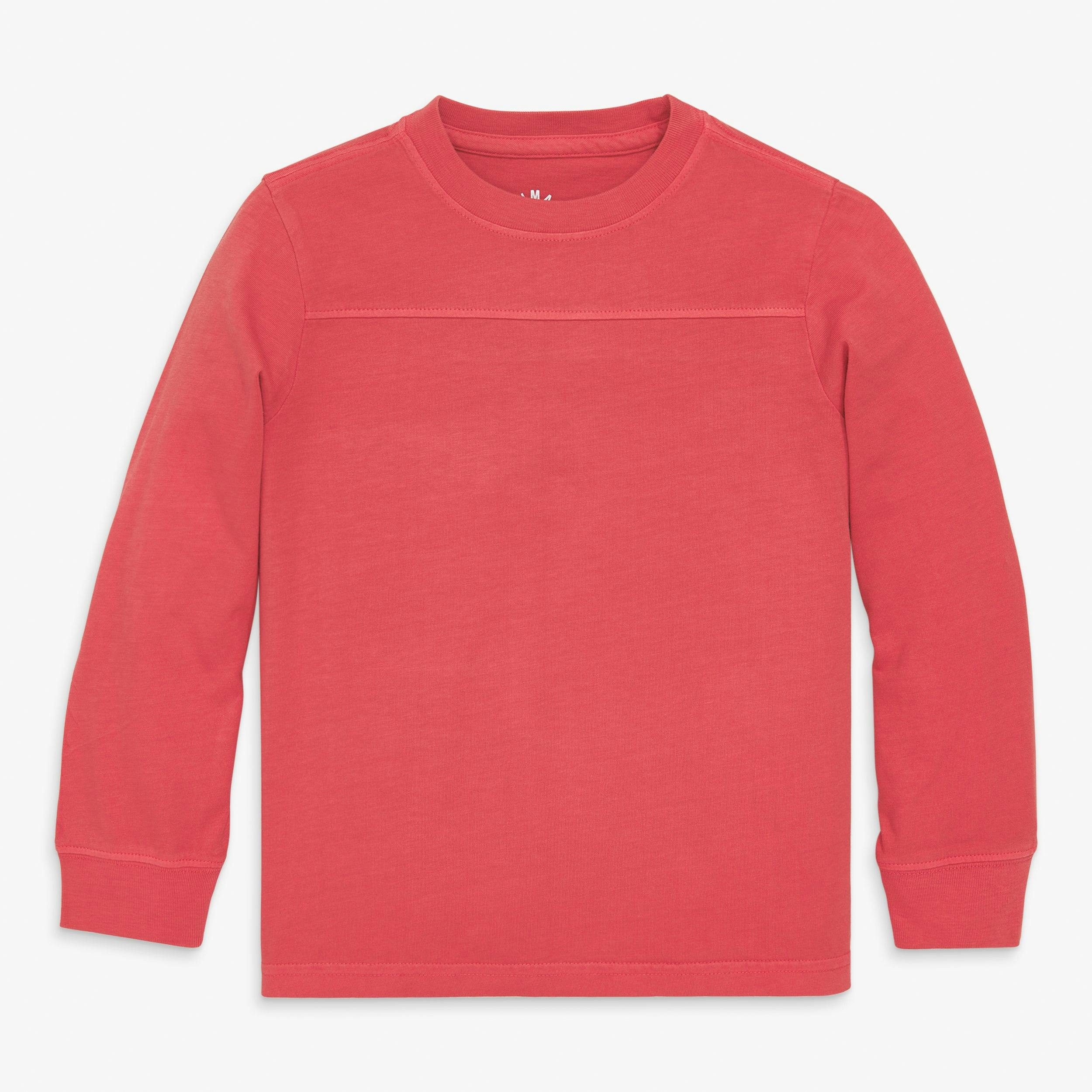 Kids long sleeve garment-dyed varsity tee