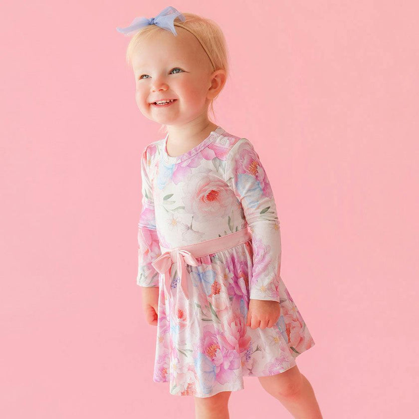 Dominique Bow Twirl Bodysuit Dress